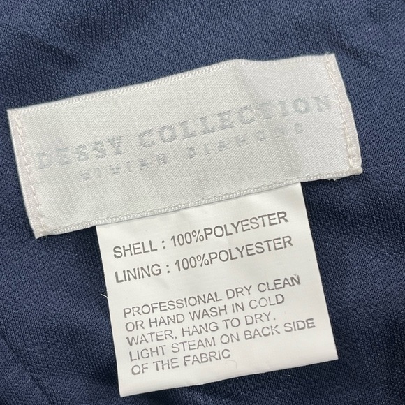 NWT Dessy Collection 8 Vivian Diamond Metallic Textured Evening Women Blue Dress - Picture 8 of 9